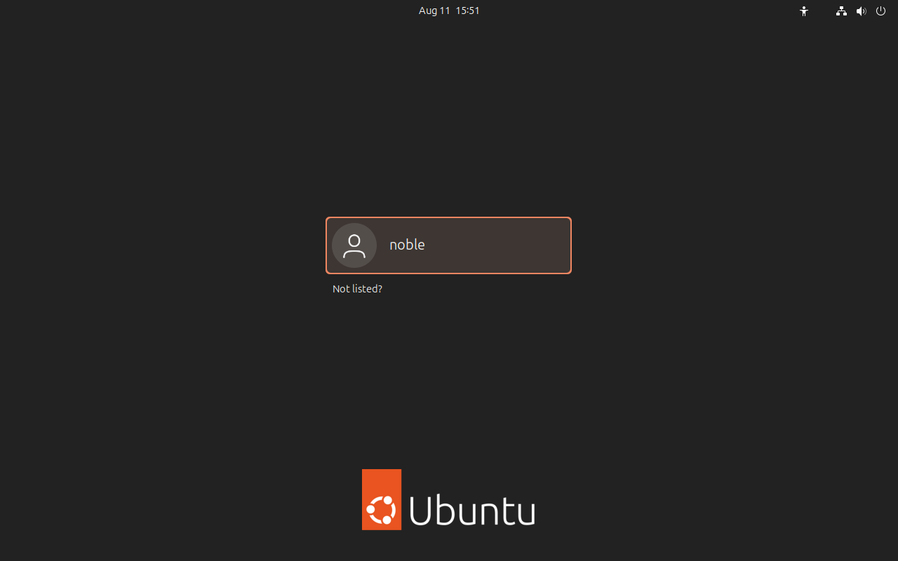 Ubuntu 24.04 GDM 로그인 화면